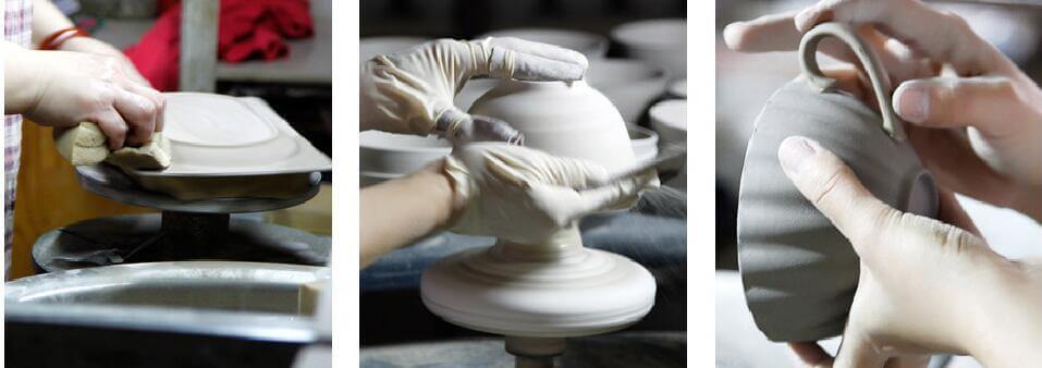 hand fettle bone china greenware