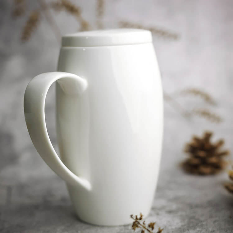 big bone porcelain mug, white bone china cup