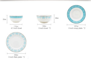 size information about bone china dinner set