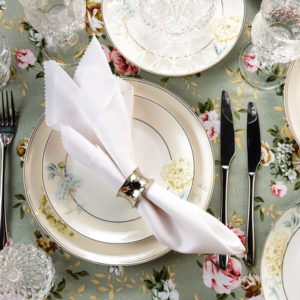 fine bone china dinner plate with flower