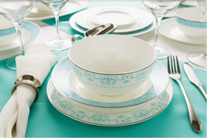 blue bowls and plates set