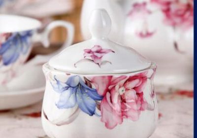 royal fine bone china sugar bowl with lid