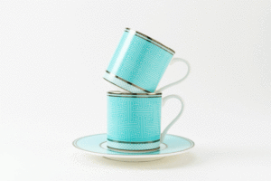 green fine china tea cup set