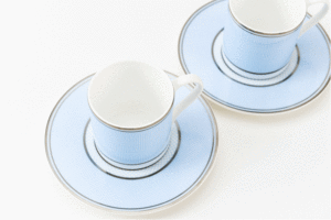 light blue bone china cup and saucer