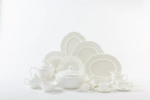 embossed white bone china dinnerware