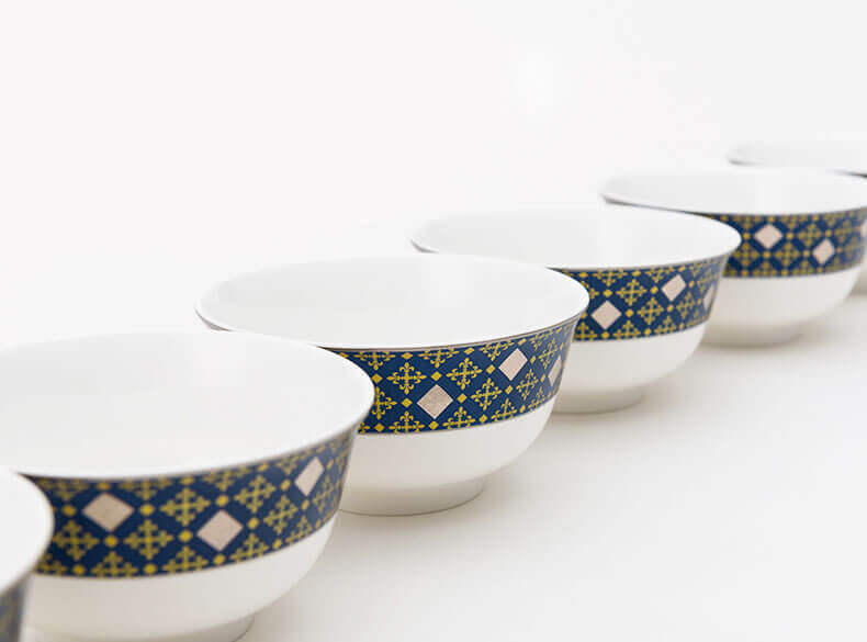 embossed european style bone china bowl supplier