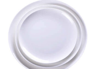 White Bone china plates coupe plate wholesale