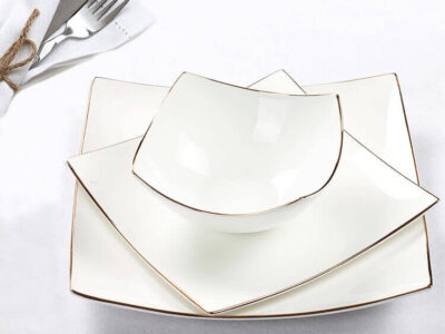 hotel tableware square flat dinner set