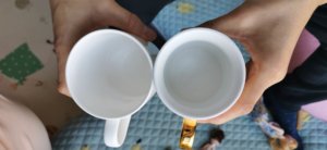 whiteness comparison of bone china mug and porcelain mug