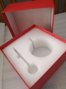 gift box with white epe for cup and spoon
