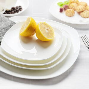 White bone china square plates collection factory wholesale