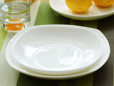 bone china ceramic plates visible side