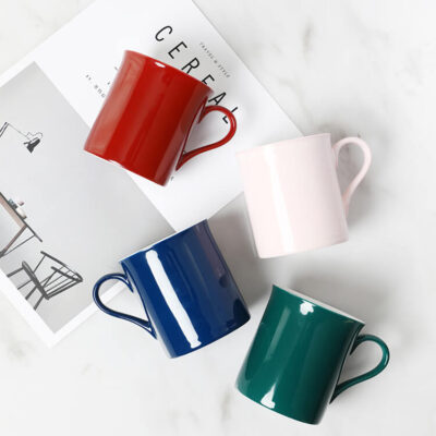 Color glaze Bone China Porcelain mugs